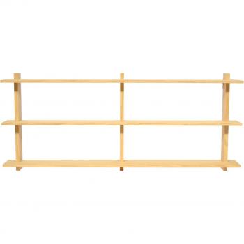 Naan Triple Étagère Murale en Bois de Pin Marron 170x75x21 cm