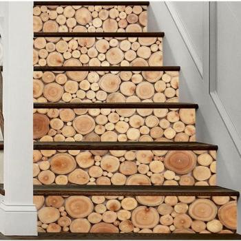 Waterproof 3D Wood Block Stair Decals