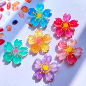 10Pcs Mixed Luminous Flower Cabochons for Crafts