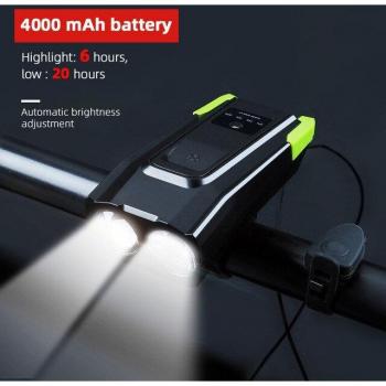 Waterproof 4000mAh Bicycle Light with Horn
