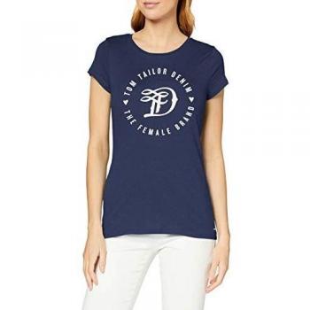 Camiseta Básica TOM TAILOR Denim para Señoras, Real Navy Blue, S