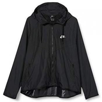NIKE Women's Windproof Sports Jacket in Black/Black/(White), Large