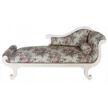 Casa Padrino Barock Chaiselongue XXL in Creme mit floralen Motiven