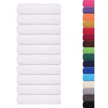 Serviettes de bain 10 pcs blanches 70x140 cm 360 g/m² 100% coton