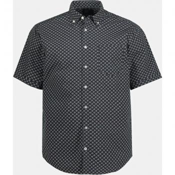 Camicia nero seersucker mezze maniche uomo taglia L cotone JP1880