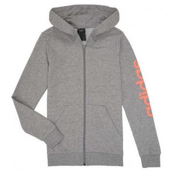 Jaqueta Adidas Infantil Linear Cinza com Capuz Tamanho 140