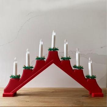Traditional Red LED Christmas Candle Bridge