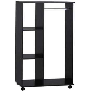 HOMCOM Portable Clothes Organizer with Hanging Rail and Storage Shelves