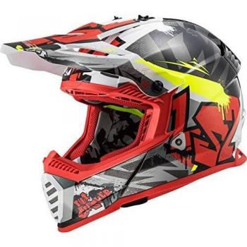 LS2 MX437 Fast Evo Crusher Helm Schwarz Matt/Rot XXL
