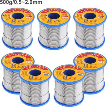 Alambre de soldadura sin limpiar 60/40 B-1, 500g, 0.5mm-2.0mm, con 2.0% de flujo y bajo punto de fusión