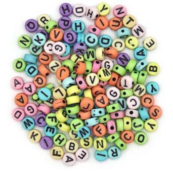 Perles lettres de l'alphabet pastel 3mm