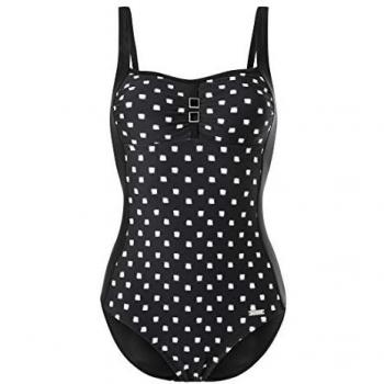 Lascana Badeanzug für Damen in Schwarz-Weiß, Cup B, Gr. 36