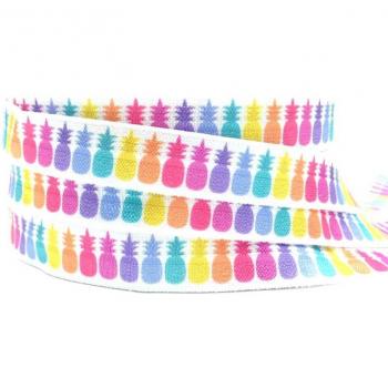 Pineapple Print 5 Yards 16mm Fold Over Elastic for DIY Hair Accessories
