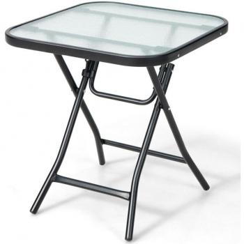 Bistro Étanche Noir – Table Pliante 46,5 x 46,5 x 42 cm – 25 kg