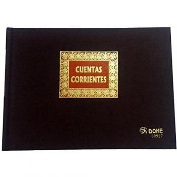 Libro cuentas corrientes Dohe forrado tela 100h numeradas cuarto apaisado