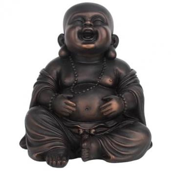 Buddha Harmonie 19 cm – Décor Zen en Résine Brune