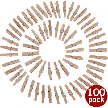 Mini Clips de Madera 100 Uds