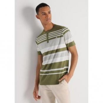 Polo verde Bendorff con cuello mao y manga corta