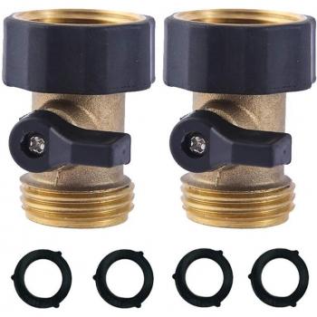 Heavy Duty Brass Garden Hose Shut Off Valve (2PCS) + 4 Pressure Washers