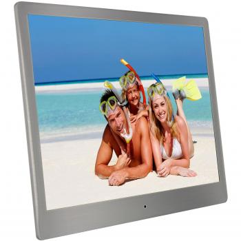 Frame Fotografico Digitale da 10, Risoluzione 1024x768, Formato 4:3, Memoria Interna di 4 GB e Display a LED in Argento