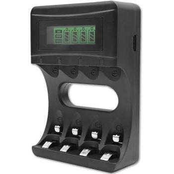 Caricatore Ni‑MH Qoltec R03 LCD e USB (AA/AAA)