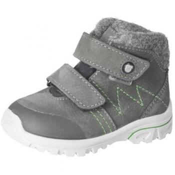 Snowboots PEPINO BY RICOSTA Dario WMS: normal Gr. 26, grau, Kinder, Leder, Textil, Schuhe, Klettstiefel, Winterstiefel, Babystiefel mit Klettverschluss