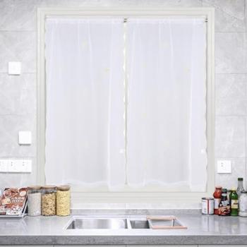 Voilages contemporains flocons Ecru 60x120 cm