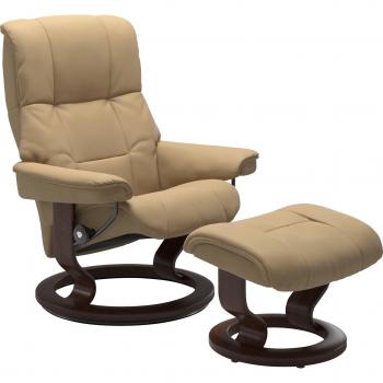 Stressless Mayfair Komplettpaket: Sessel + Hocker, Classic Base, Braun