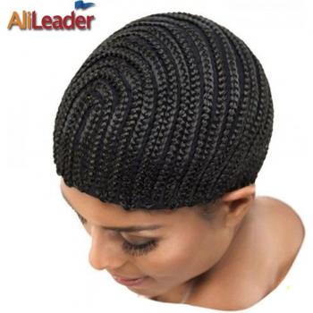 Black Crochet Wig Cap for Cornrows