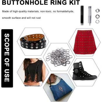 DIY Leather Belt & Shoe Cap Kit – 100×12 mm Metal Rings & Punch Rods