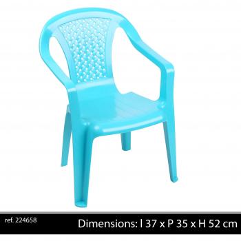 2x Kindersessel Gartenstuhl hellblau Vollkunststoff, Monoblock, stapelbar sitzen