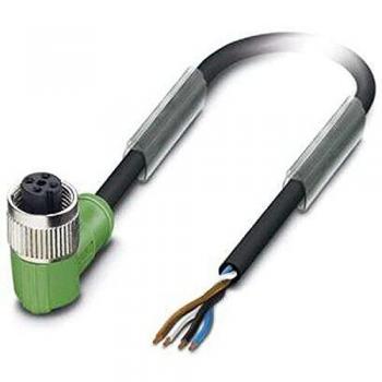 Câble 4 pôles M12 coudé, 15m, pour capteurs/actionneurs, gris-noir RAL 7021, pur exempt d'halogène
