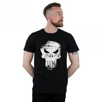 Distressed Skull Punisher T-Shirt – Marvel BI38982, Black
