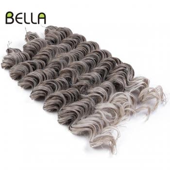 Extensions Bella, cheveux synthétiques, crochet, 24 pouces, rose ombré, 3 pièces, 300g