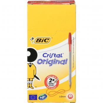PACK 20 BOLIGRAFOS BIC CRISTAL ROJO ORIGINAL     PERGAMINO