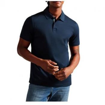 Ted Baker Mens Zeiter Slim Soft Touch Polo in Navy Cotton