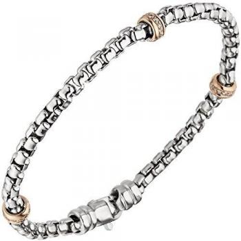 Damenarmband JOBO 585 Gold Weißrot bicolor, 39 Brillanten – 19 cm
