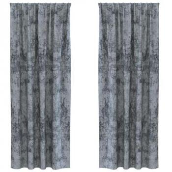 Rideaux Décoratifs Velours Gris Argenté 245 x 140 cm