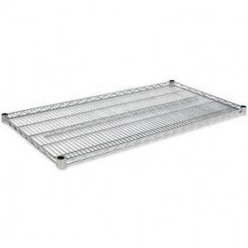 Soporte de alambre industrial reforzado, 48 pulgadas × 24 pulgadas, plata, dos estantes por cartón