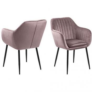 Emil Esszimmerstuhl dusty rose, Metallgestell schwarz
