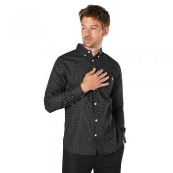 Geometric Sphere Patterned Long Sleeve T-Shirt – Black, Size S