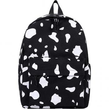 Mochila de Estilo Casual con Patrón de Vaca