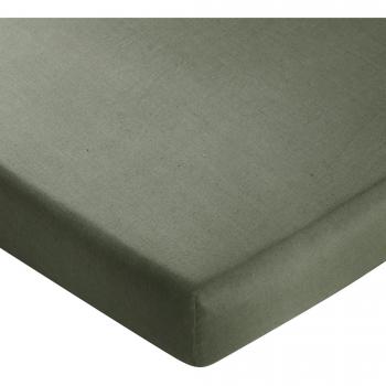 Tissu Lin Kaki Drap-Housse – 160×200×28 cm