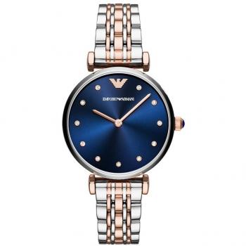 Emporio Armani Damen Uhr in Silber-Roségold