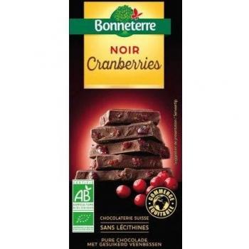 Cacao Noir aux Cranberries Bio Bonnetterre 100 g