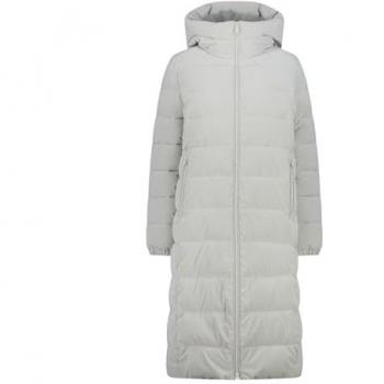 Abrigo urbano con capucha, color gris claro, modelo Long Coat Fix, S
