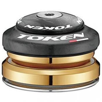Omega Token C-Series Ahead 1‑1/8″ to 1‑1/4″ Tapered 42/47 mm Integrated Headset, Black Carbon, One Size