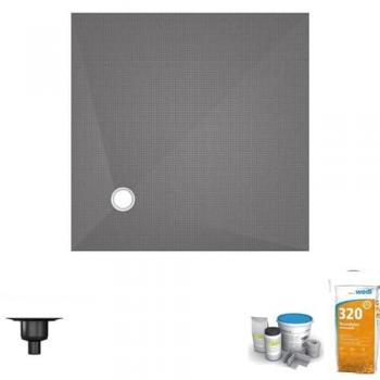 Receveur de Ducha Wedi 150×150 Fundo Primo, Flujo Excentrado y Bonde Vertical