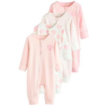 Next Rosa Schlafanzug-Set für Mädchen mit Zwei-Wege-Reißverschluss (4 Stück)