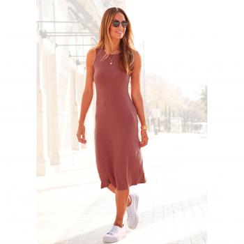 LASCANA Figurbetontes Midikleid aus Rippware für den Sommer